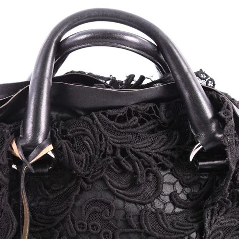 Prada Pizzo S Bowler Bag Lace and Leather Large 